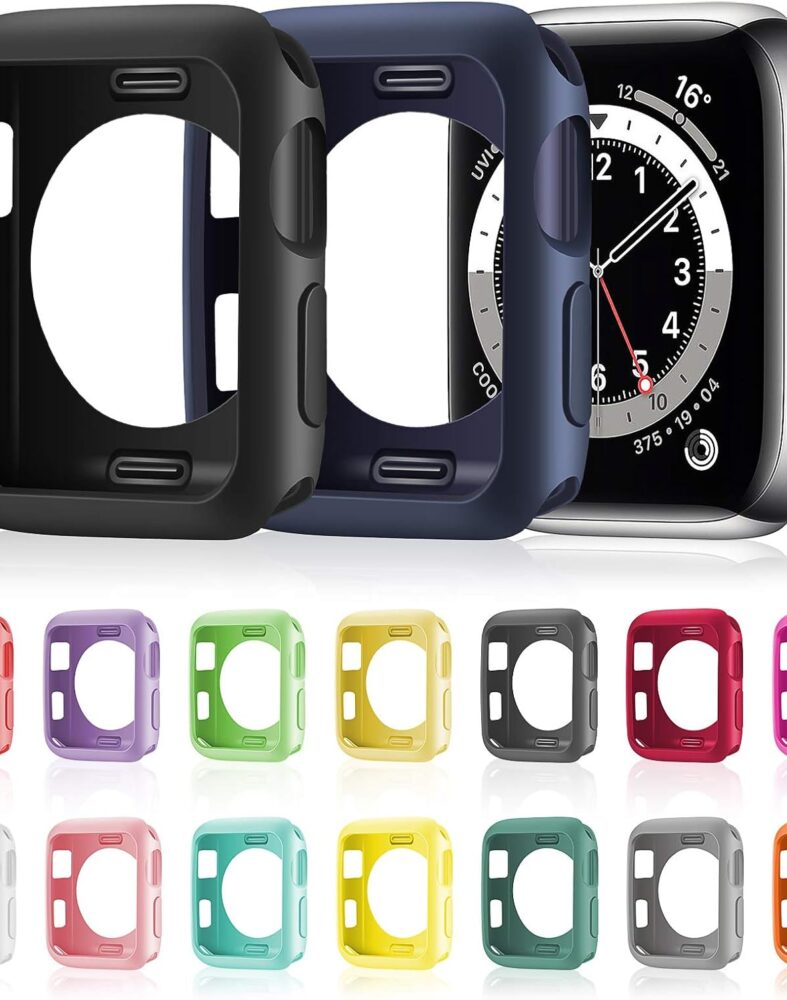 16 Pieces Soft TPU Protective Watch Case Anti-Scratch Silicone Protector Soft Flexible TPU Thin Lightweight Bumper Cover for Smartwatch Series(40 mm)