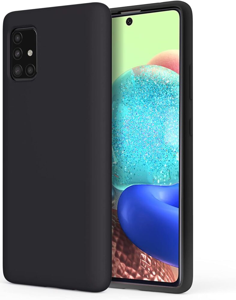 for Galaxy A71 5G Case - Liquid Silicone Gel Rubber Bumper Slim Fit Shockproof Protective Phone Case, Black